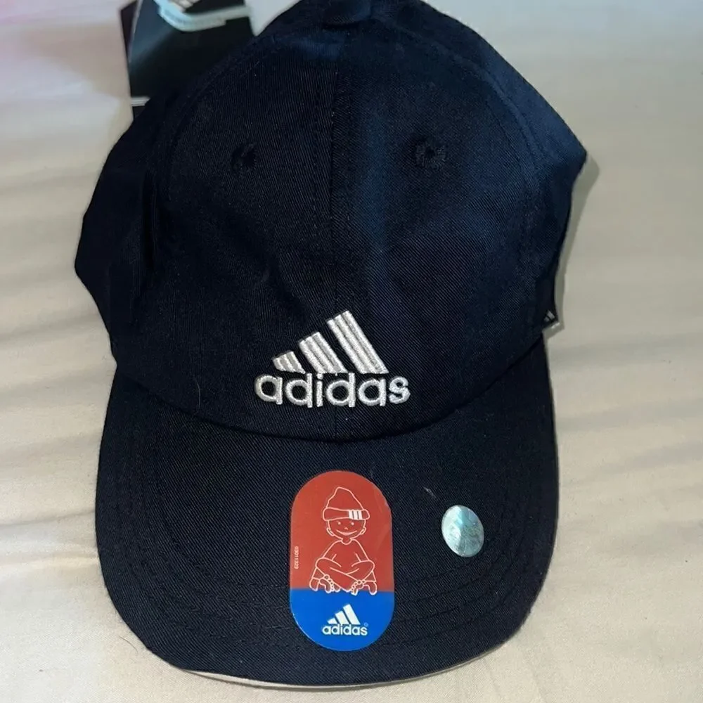 Adidas Navy Juniors Hat - Kids - Brand New - Navy & White Logo Adidas Cap